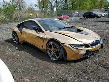 2015 BMW I8  in Gold - Front Three-Quarter View - BidGoDrive Inventory
