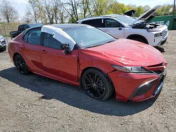 2023 toyota camry XSE in Red- Front Three-Quarter View - BidGoDrive Inventory