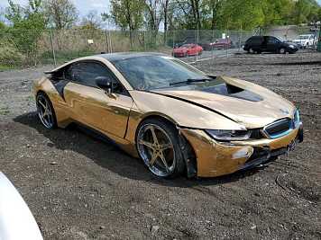 2015 bmw i8  in Gold- Front Three-Quarter View - BidGoDrive Inventory