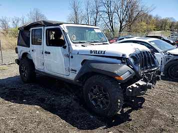 2022 Jeep Wrangler Unlimited Sport in White - Front Three-Quarter View - BidGoDrive Inventory