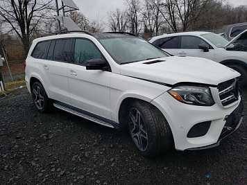 2018 mercedes-benz gls-550 4MATIC in White- Front Three-Quarter View - BidGoDrive Inventory