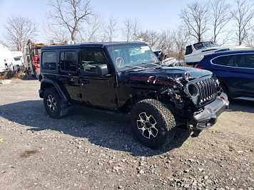 2021 jeep wrangler Unlimited Rubicon in Black- Front Three-Quarter View - BidGoDrive Inventory