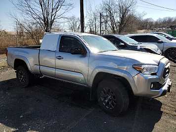 2022 toyota tacoma  in Silver- Front Three-Quarter View - BidGoDrive Inventory