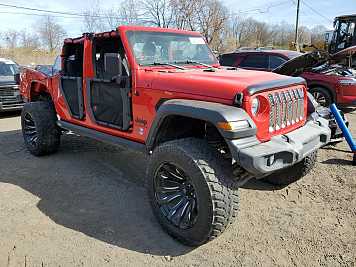 2020 jeep gladiator Sport in Red- Front Three-Quarter View - BidGoDrive Inventory