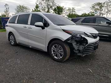 2024 toyota sienna LIMITED in White- Front Three-Quarter View - BidGoDrive Inventory