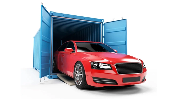 Exclusive container shipping with a single vehicle securely loaded inside for added protection during international transport