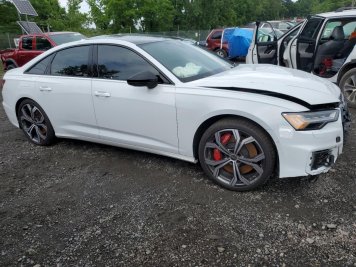 2025 audi s6 PRESTIGE in White - Front Three-Quarter View - BidGoDrive Inventory