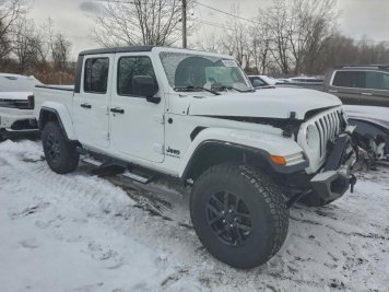 2022 jeep gladiator SPORT in White - Front Three-Quarter View - BidGoDrive Inventory