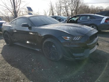 Salvage 2019 Ford Mustang SHELBY GT350 - Black Coupe - Front Three-Quarter View