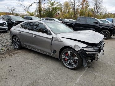 Salvage 2025 Genesis G70  - Gray Sedan - Front Three-Quarter View