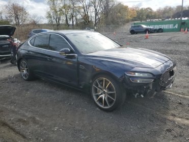 Salvage 2026 Genesis G70  - Blue Sedan - Front Three-Quarter View