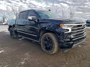 Salvage 2023 Chevrolet Silverado HIGH COUNTRY - Black PickUp - Front Three-Quarter View