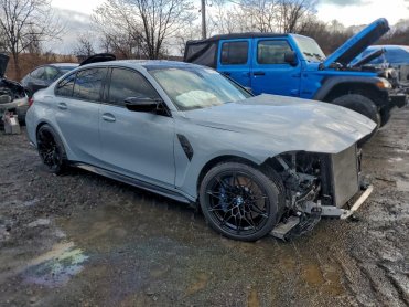 Salvage 2022 BMW M3 COMPETITION - Gray Sedan - Front Three-Quarter View