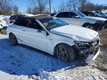 Salvage 2021 Mercedes-benz C 43 AMG - White Convertible - Front Three-Quarter View