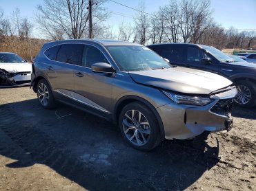 Salvage 2023 Acura MDX TECHNOLOGY - Gray SUV - Front Three-Quarter View