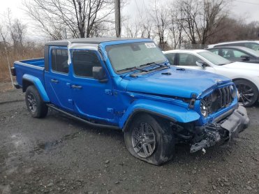 Salvage 2024 Jeep Gladiator  - Blue PickUp - Front Three-Quarter View