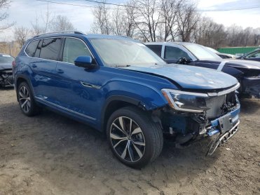 Salvage 2025 Volkswagen Atlas SEL PREMIUM R-LINE - Blue SUV - Front Three-Quarter View