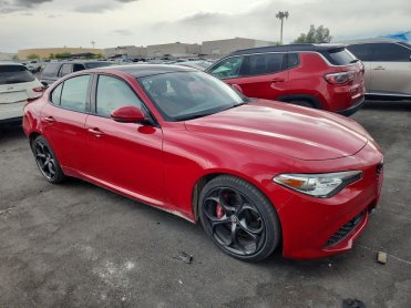 Salvage 2018 Alfa Romeo GIULIA TI Q4 - Red Sedan - Front Three-Quarter View