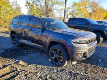 Salvage 2024 Jeep Grand CHEROKEE L LIMITED - Black SUV - Front Three-Quarter View