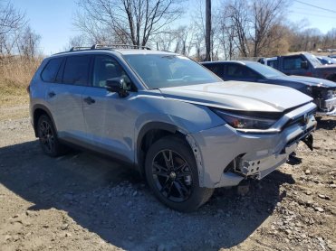 Salvage 2025 Toyota Grand HIGHLANDER HYBRID NIGHTSHADE - Gray SUV - Front Three-Quarter View