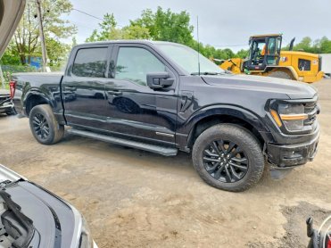 Salvage 2024 Ford F150  - Black PickUp - Front Three-Quarter View