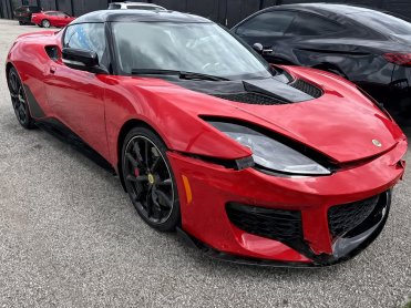 Salvage 2017 Lotus EVORA 400 - Red Coupe - Front Three-Quarter View