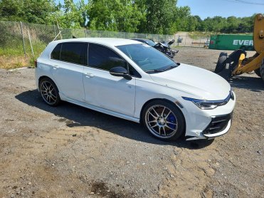 Salvage 2025 Volkswagen Golf R - White HatchBack - Front Three-Quarter View