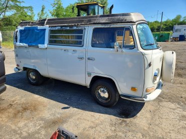 Salvage 1970 Volkswagen Transporter  - White Van - Front Three-Quarter View