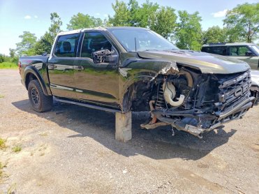 Salvage 2024 Ford F150 RAPTOR - Gray PickUp - Front Three-Quarter View