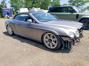 Salvage 2009 Bentley Continental GTC - Gray Convertible - Front Three-Quarter View