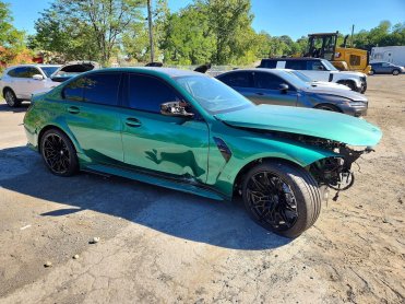 Salvage 2024 BMW M3 COMPETITION - Green Sedan - Front Three-Quarter View