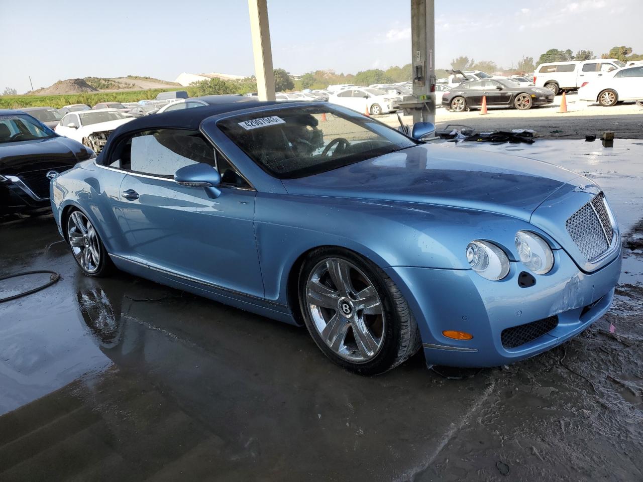 Salvage 2008 Bentley Continental GTC - Blue Convertible - Front Three-Quarter View