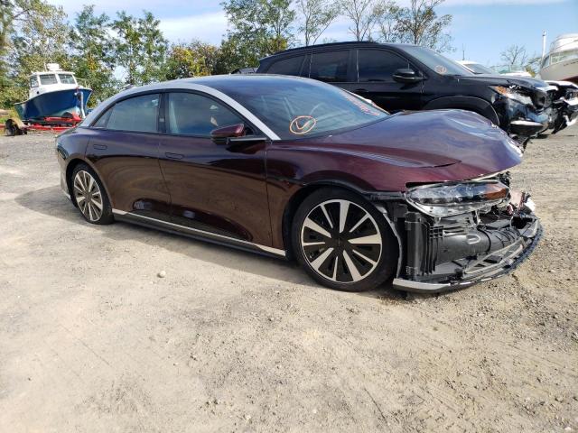 2023 lucid-motors air TOURING in Burgundy- Front Three-Quarter View