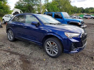 2025 audi q3 PREMIUM S LINE 45 in Blue - Front Three-Quarter View - BidGoDrive Inventory