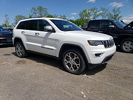 Salvage 2021 Jeep Grand Cherokee LIMITED - White SUV - Front Three-Quarter View
