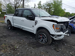 Salvage 2022 Ford F150 BLACK WIDOW - White PickUp - Front Three-Quarter View