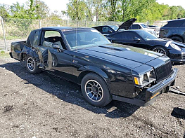 Salvage 1987 Buick REGAL GRAND NATIONAL - Black Coupe - Front Three-Quarter View