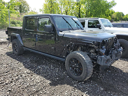 Salvage 2021 Jeep Gladiator  - Black PickUp - Front Three-Quarter View