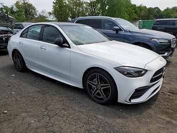 2023 Mercedes-benz C 300 4MATIC in White - Front Three-Quarter View - BidGoDrive Inventory