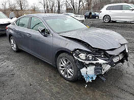 Salvage 2021 Lexus ES 350  - Gray Sedan - Front Three-Quarter View