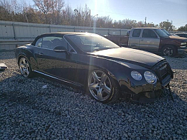 Salvage 2012 Bentley Continental GTC - Black Convertible - Front Three-Quarter View