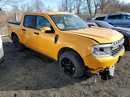 Salvage 2022 Ford Maverick XL - Yellow PickUp - Front Three-Quarter View