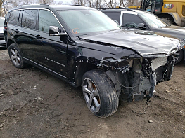 Salvage 2021 Jeep Grand Cherokee L LIMITED - Black SUV - Front Three-Quarter View