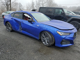 Salvage 2023 Acura TLX A-SPEC - Blue Sedan - Front Three-Quarter View