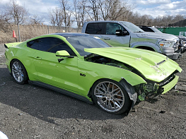 Salvage 2020 Ford Mustang GT - Green Coupe - Front Three-Quarter View