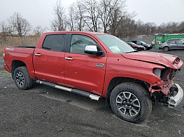 Salvage 2020 Toyota Tundra CREWMAX 1794 - Red PickUp - Front Three-Quarter View