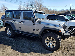 Salvage 2016 Jeep Wrangler Unlimited Sport - Silver SUV - Front Three-Quarter View