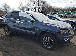 Salvage 2021 Jeep Grand Cherokee Limited - Blue SUV - Front Three-Quarter View