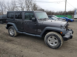 Salvage 2018 Jeep Wrangler UNLIMITED SPORT - Gray SUV - Front Three-Quarter View