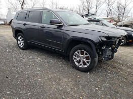 Salvage 2021 Jeep Grand Cherokee L LIMITED - Gray SUV - Front Three-Quarter View